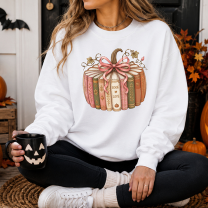 Sweatshirt ''Livres Citrouille'' | Chandail Halloween & Lecture