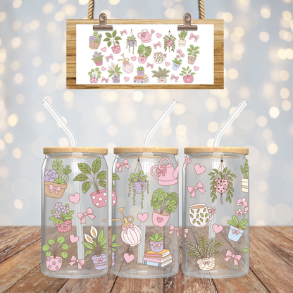 "Plant Lover" Iced Coffee Glass 16 oz