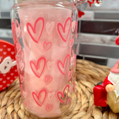 Verre à café glacé coeurs de St-Valentin, Cadeau sous le thème St-Valentin
