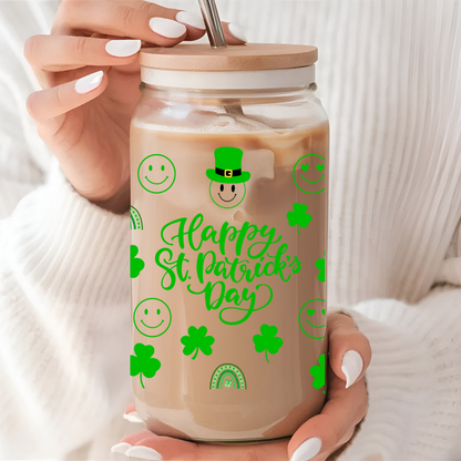 Verre à Café style Libbey 16 oz pour la St-Patrick,libbey can St-Patricks day glass can