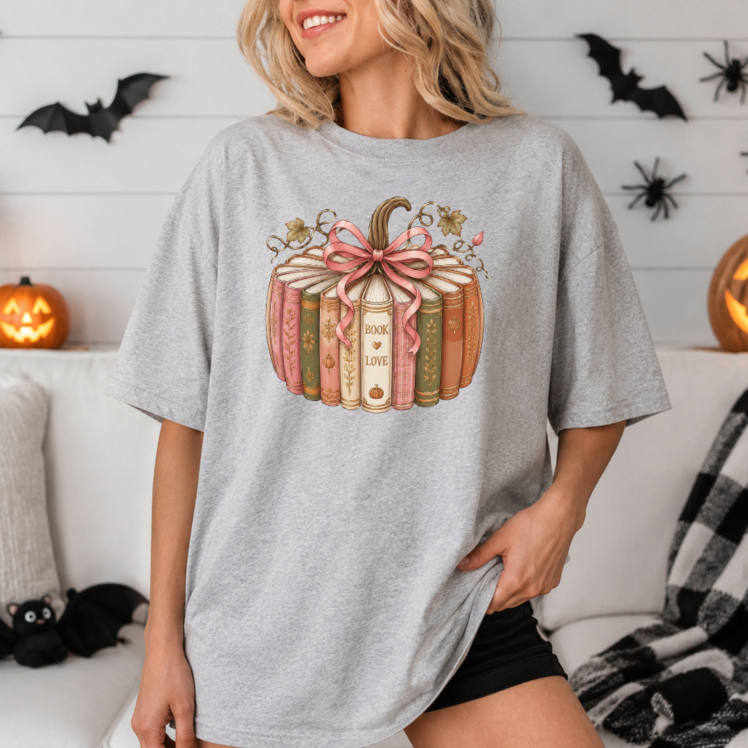 T-shirt "Livre Citrouille" | Chandail Halloween & Automne Lectrice
