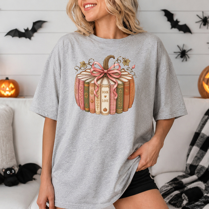 T-shirt "Livre Citrouille" | Chandail Halloween & Automne Lectrice