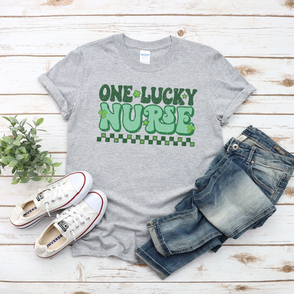 T-shirt Infirmière chanceuse St-Patrick, Jour de la St-Patrick, cadeau pour infirmière