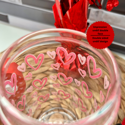 Verre à café glacé coeurs de St-Valentin, Cadeau sous le thème St-Valentin