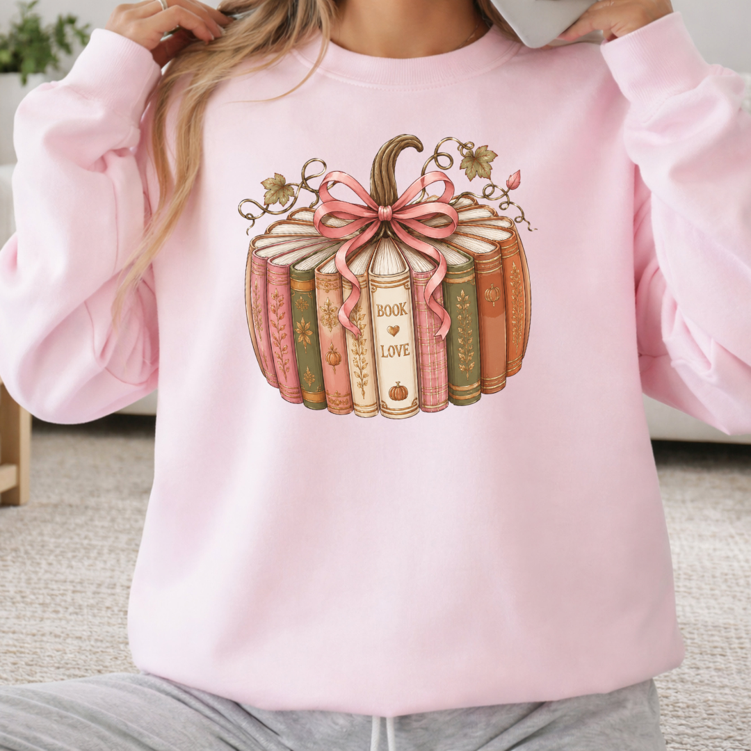 Sweatshirt ''Livres Citrouille'' | Chandail Halloween & Lecture