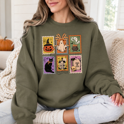 Chandail Timbres d'Halloween | Sweatshirt Vintage Spooky
