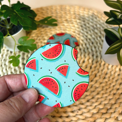 Sous-verres melon d'eau pour voiture, Cadeau pour amoureux des pastèques