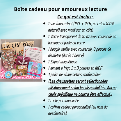 Boîte-cadeau pour amoureux des livres | Coffret lecture et détente