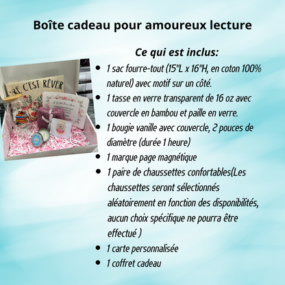 Coffret cadeau pour amoureux de lecture