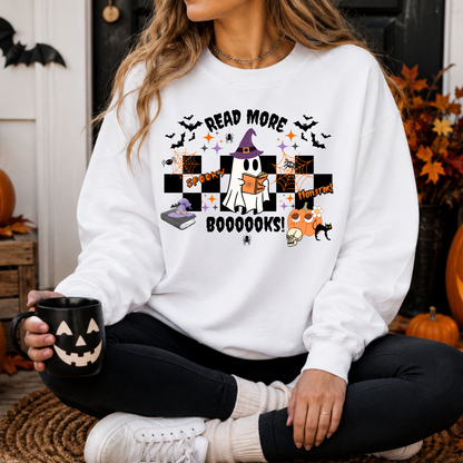 Sweatshirt Fantôme de Lecture Rétro | Chandail Halloween Bookish