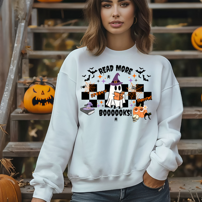 Sweatshirt fantôme halloween de lecture style rétro
