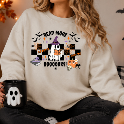 Sweatshirt Fantôme de Lecture Rétro | Chandail Halloween Bookish