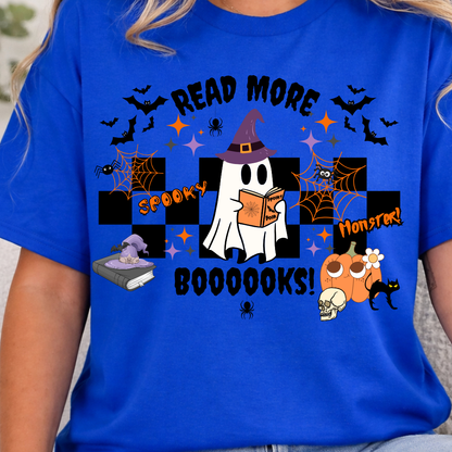 T-Shirt Fantôme de Lecture Rétro | Chandail Halloween Bookish