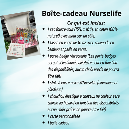 Fiche démontrant ce que comprend le coffret cadeau.