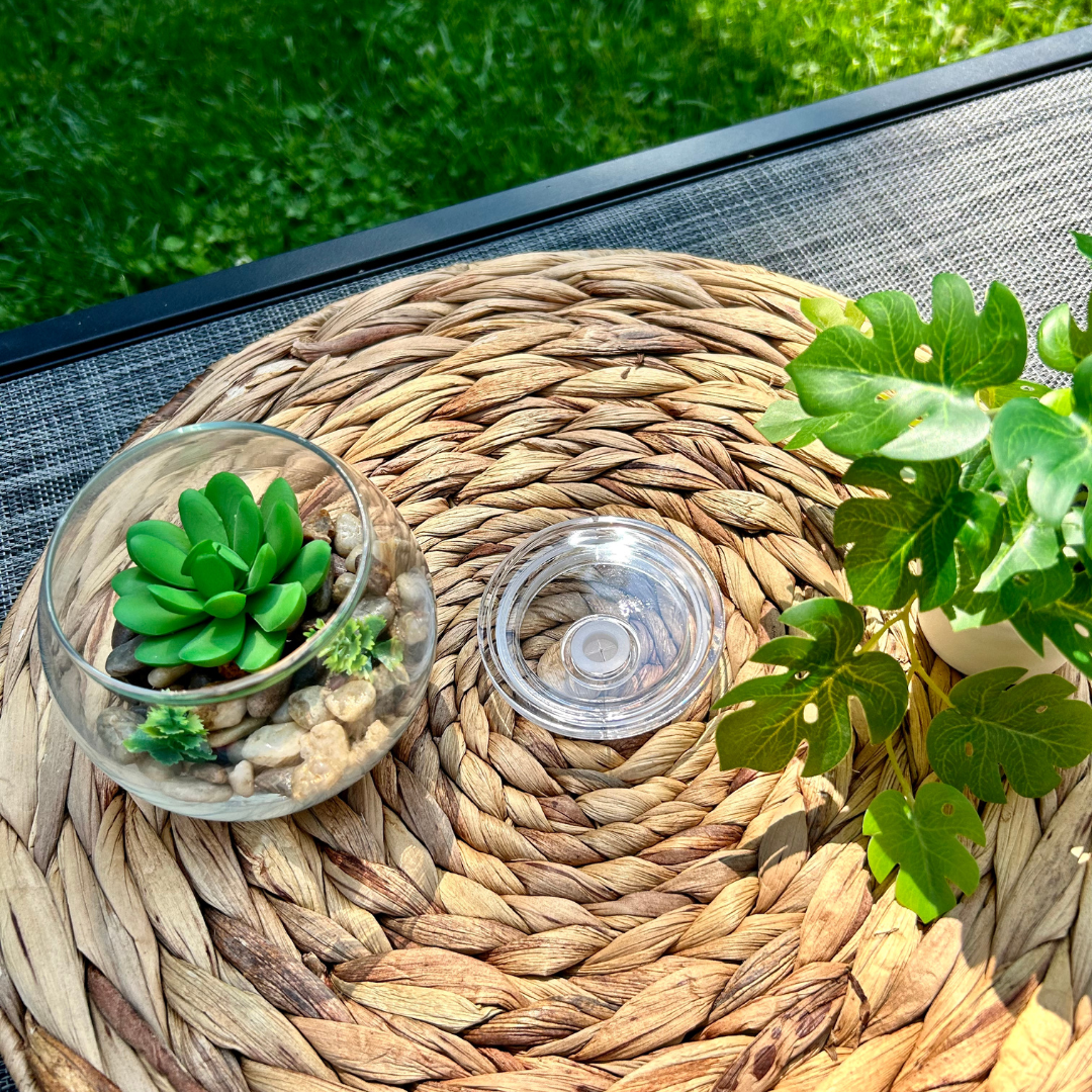 Couvercle en acrylique pour verre 16 oz, couleur Transparent.