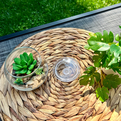 Couvercle en acrylique pour verre 16 oz, couleur Transparent.