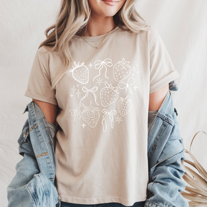 T-shirt fraises coquettes, Chandail fruits d'été