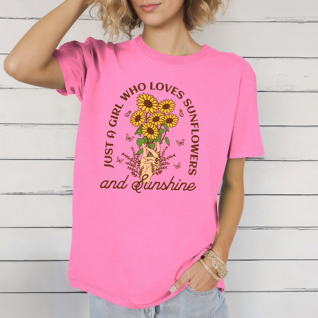 T-shirt Bohème Tournesols et Soleil – Style Vintage Floral