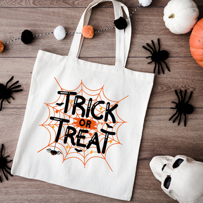 Trick or Treat Spider Web Tote Bag