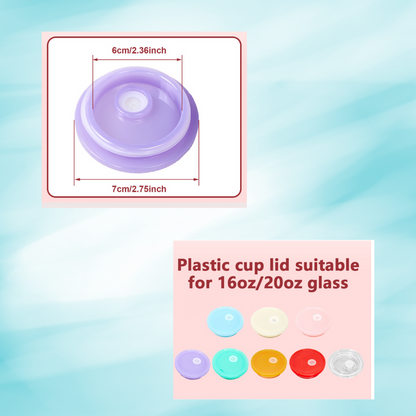 Couvercles pour verre à café 16 oz (590 ml) en plastiques de couleurs variés