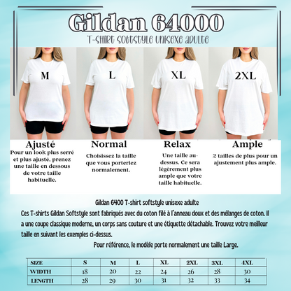 Fiche démontrant sur mannequin chaque taille.