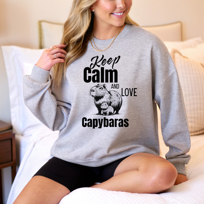 Mignon Sweatshirt avec Capybaras, Cadeau pour amoureux des Capybaras