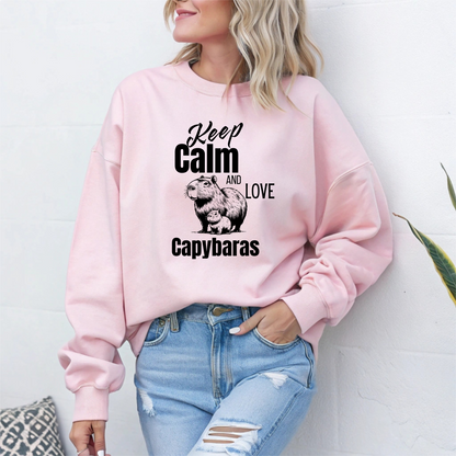 Mignon Sweatshirt avec Capybaras, Cadeau pour amoureux des Capybaras