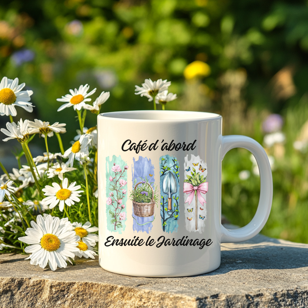 Tasse céramique inspirée du jardin, design doux et printanier
