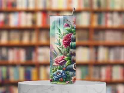 Tumbler pour amoureux de lecture style Boho Floral, cadeau pour club de lecture