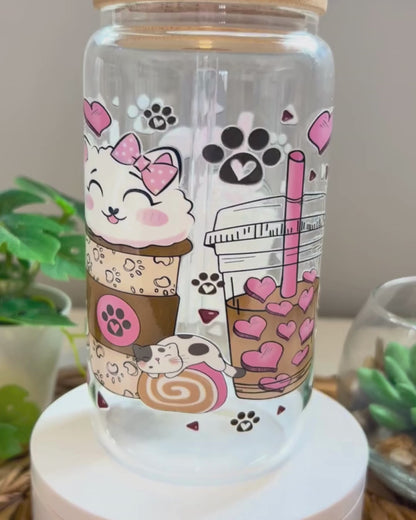 Verre à café glacé  pour Maman de chats, Cadeau pour amoureux des chats
